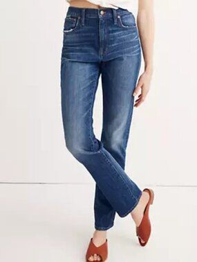 ACNE MID RISE SLIM STRAIGHT LEG JEANS STRETCH DENIM MARINE BLUE WASH  sz 30 x 32